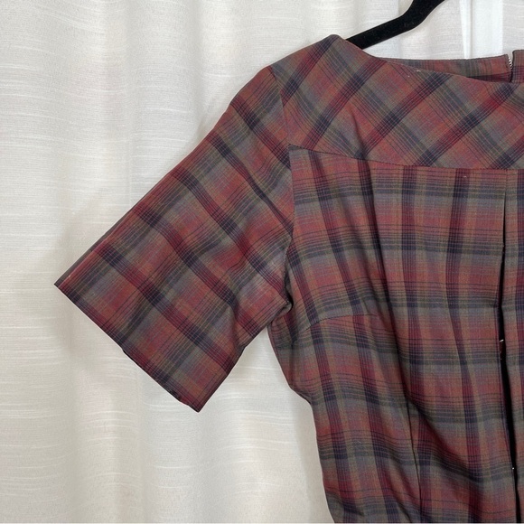 Vintage Dixie Deb 50s plaid fit n flare dress - Picture 2 of 9